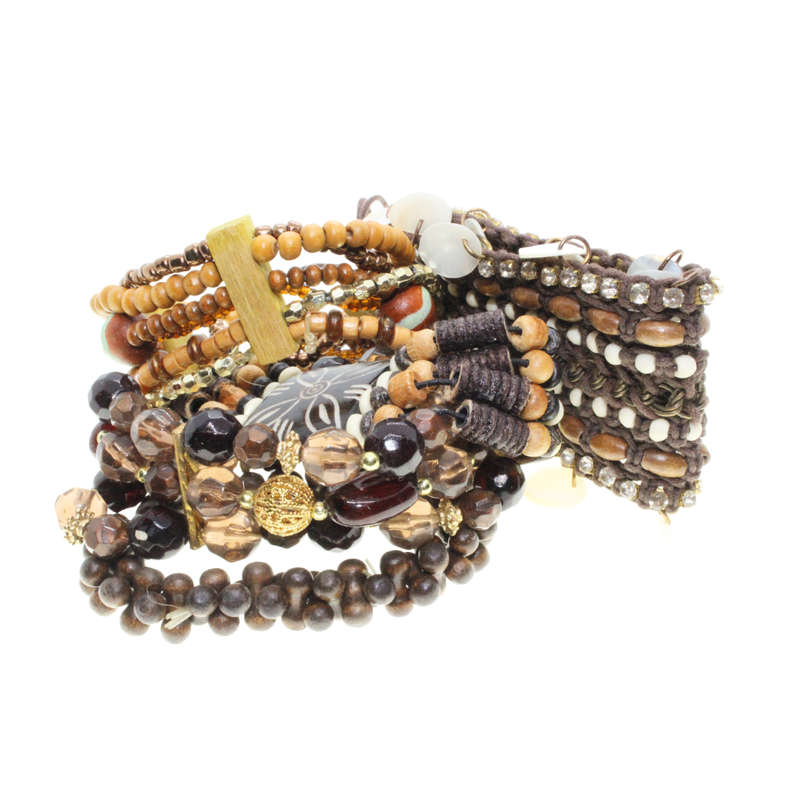 Bracelet - 5 x Assorted African Crafted Beaded Bracelets. - ML2993