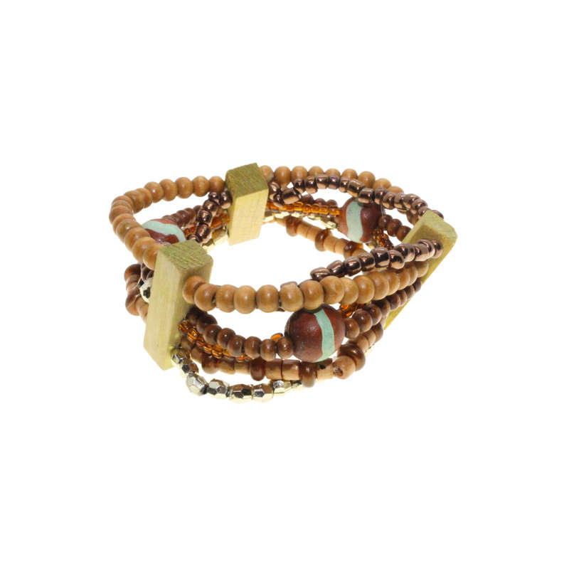 Bracelet - 5 x Assorted African Crafted Beaded Bracelets. - ML2993