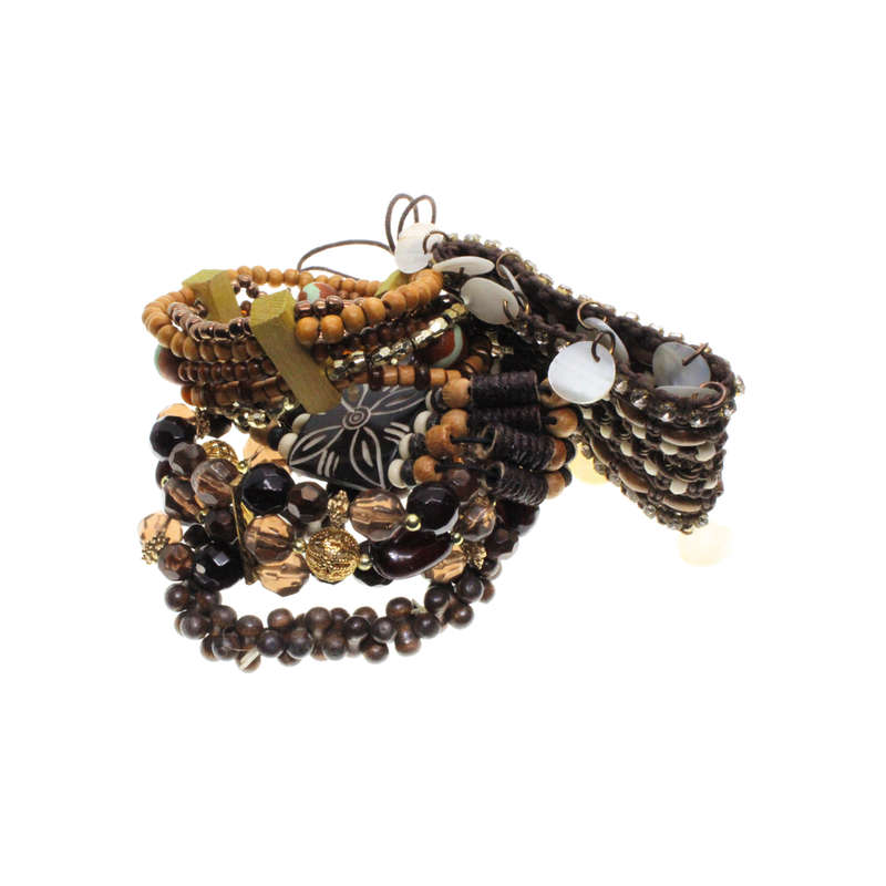 Bracelet - 5 x Assorted African Crafted Beaded Bracelets. - ML2993