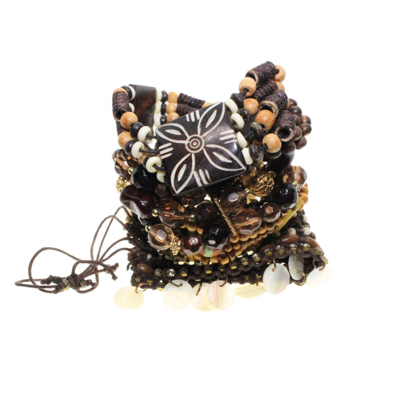 Bracelet - 5 x Assorted African Crafted Beaded Bracelets. - ML2993