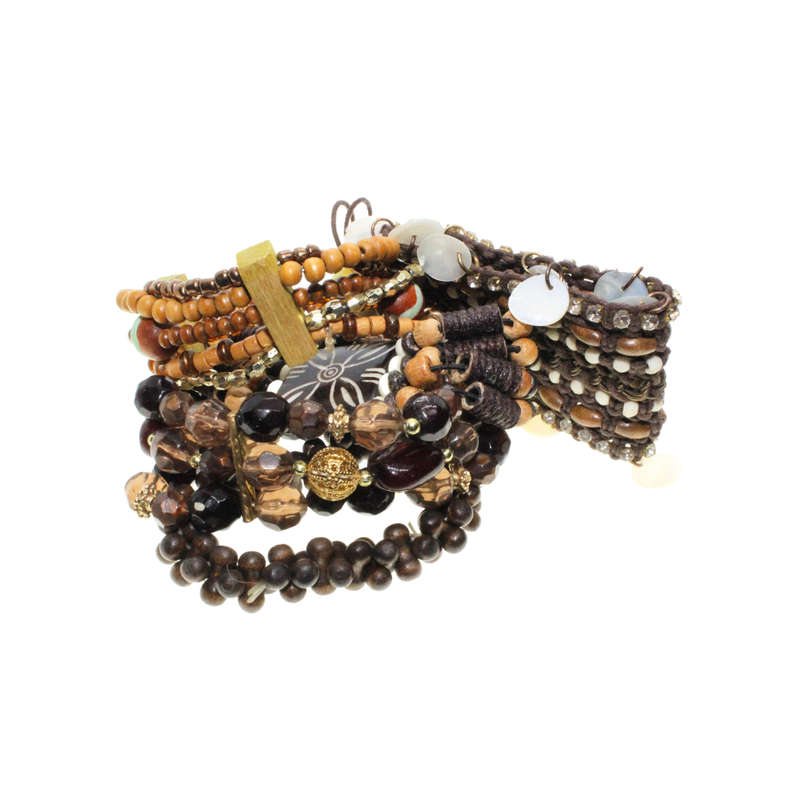 Bracelet - 5 x Assorted African Crafted Beaded Bracelets. - ML2993