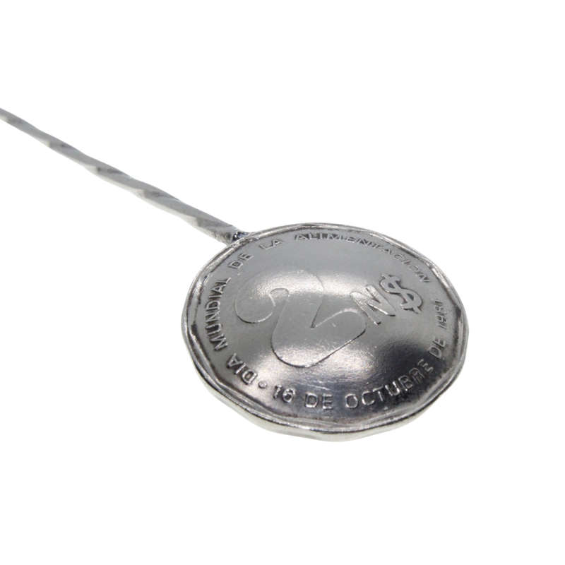 Antique - Silver Coin Spoons 1981 Uruguay 2 New Pesos. Sem iprecious Stones. - ML3010