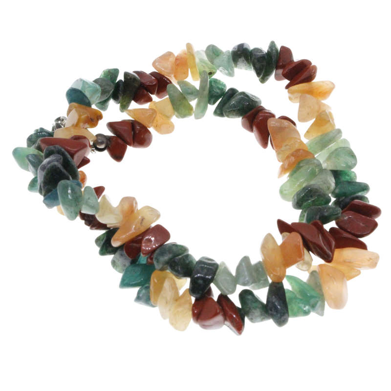 Necklace - Silver Tone Clasp. Colourful Multigem Stones Necklace. "Colours Of Brazil" - ML3020