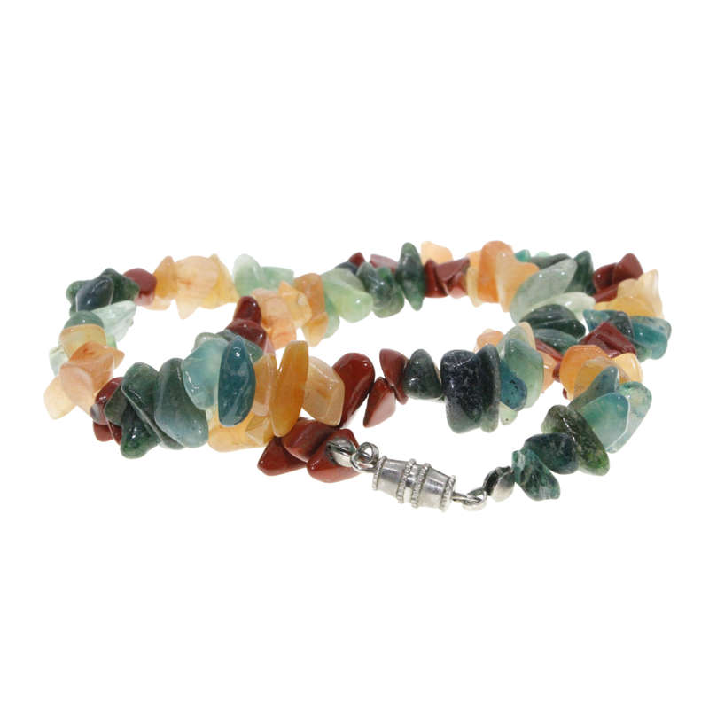 Necklace - Silver Tone Clasp. Colourful Multigem Stones Necklace. "Colours Of Brazil" - ML3020