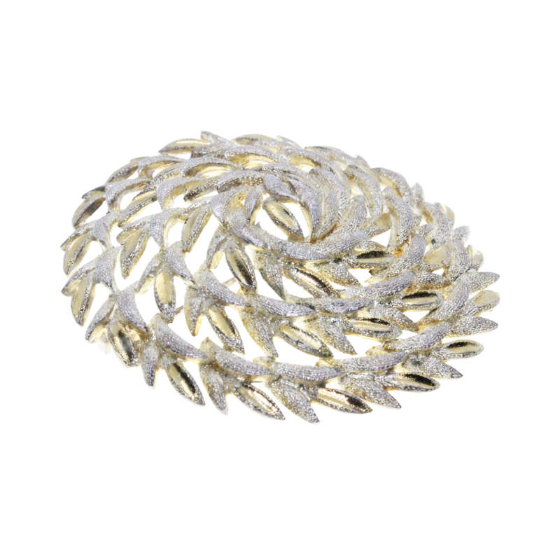 Brooch - Silver and Gold Tone Carousel Style Brooch - ML3024
