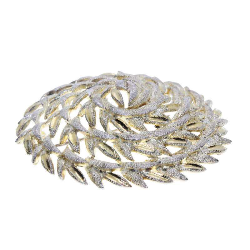 Brooch - Silver and Gold Tone Carousel Style Brooch - ML3024