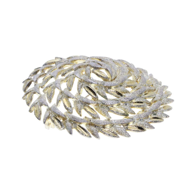 Brooch - Silver and Gold Tone Carousel Style Brooch - ML3024