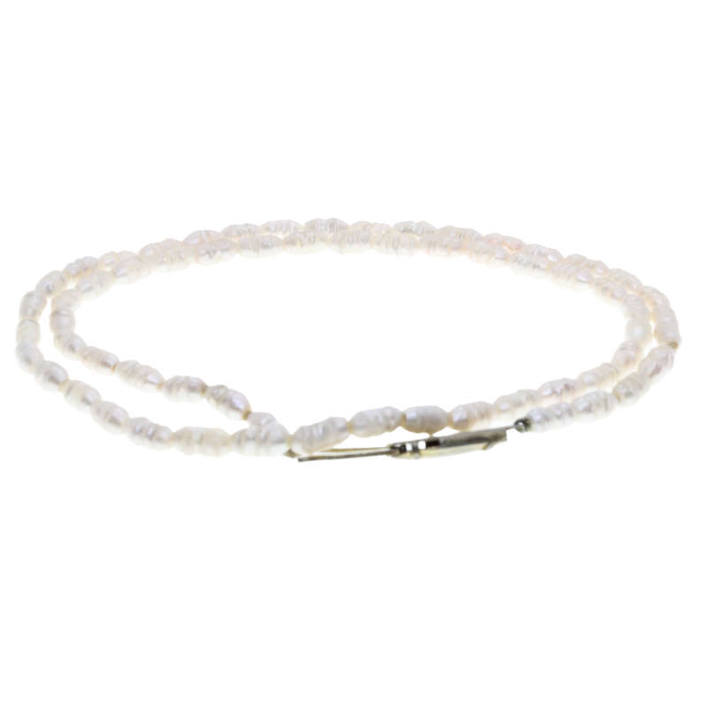 Necklace - Gold Tone One Strand Seed Pearl Necklace - ML3027
