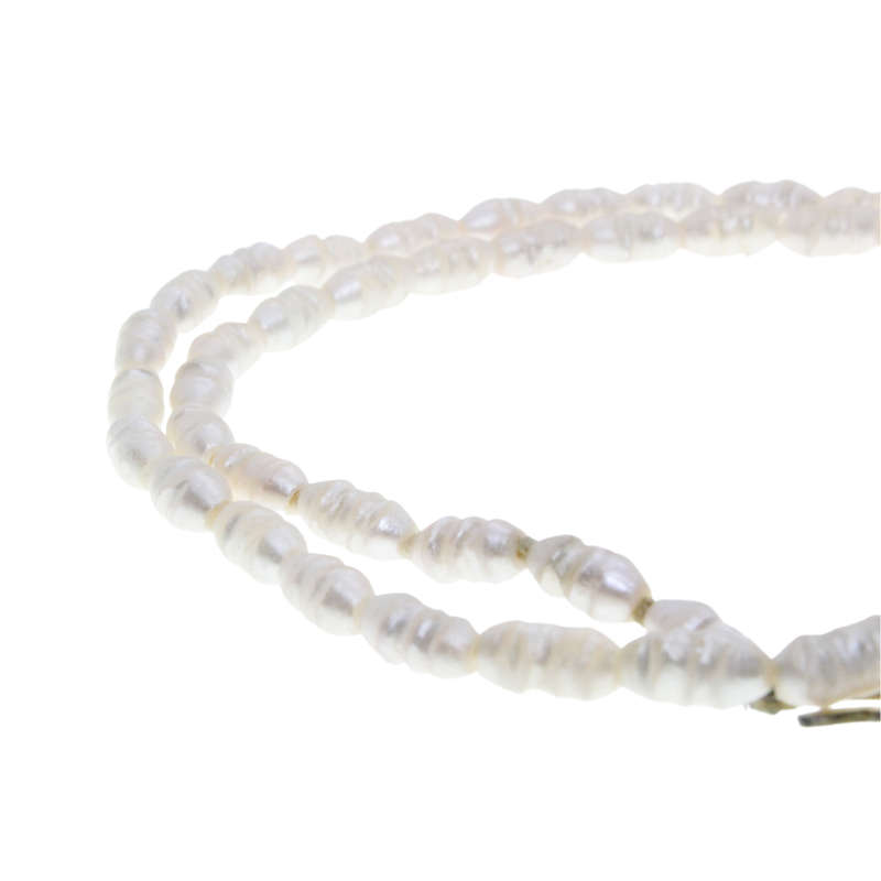 Necklace - Gold Tone One Strand Seed Pearl Necklace - ML3027