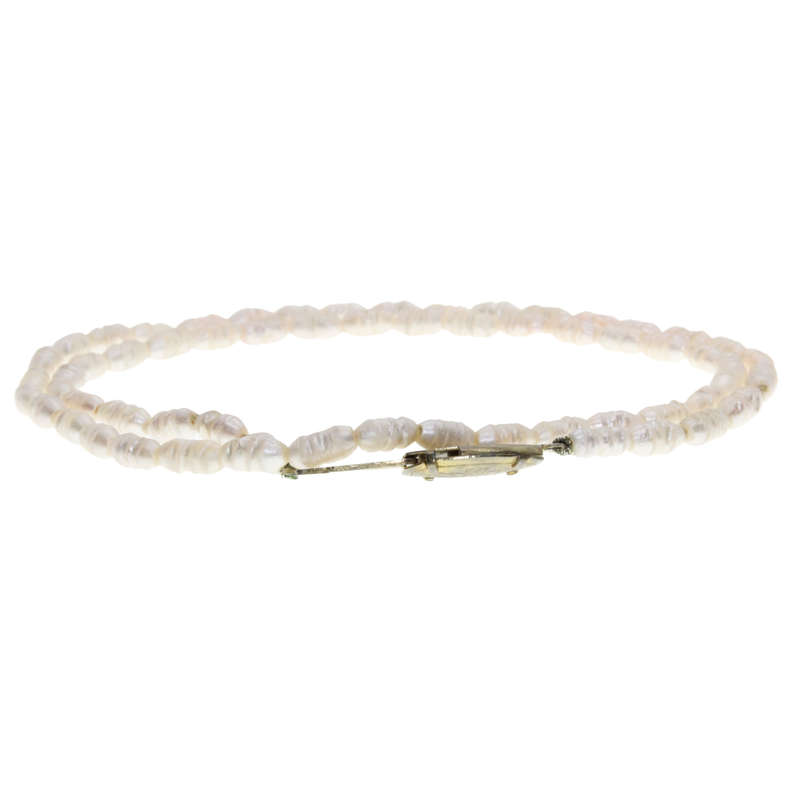 Necklace - Gold Tone One Strand Seed Pearl Necklace - ML3027