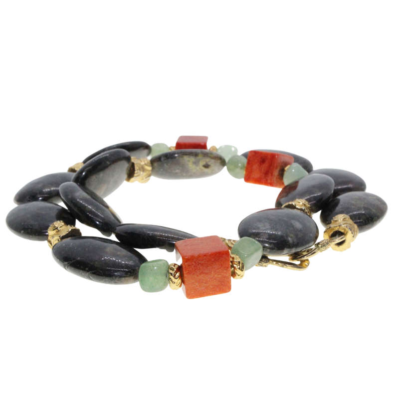 Necklace - Gold Tone Chunky Stone Necklace. Various colours and sizes - ML3032