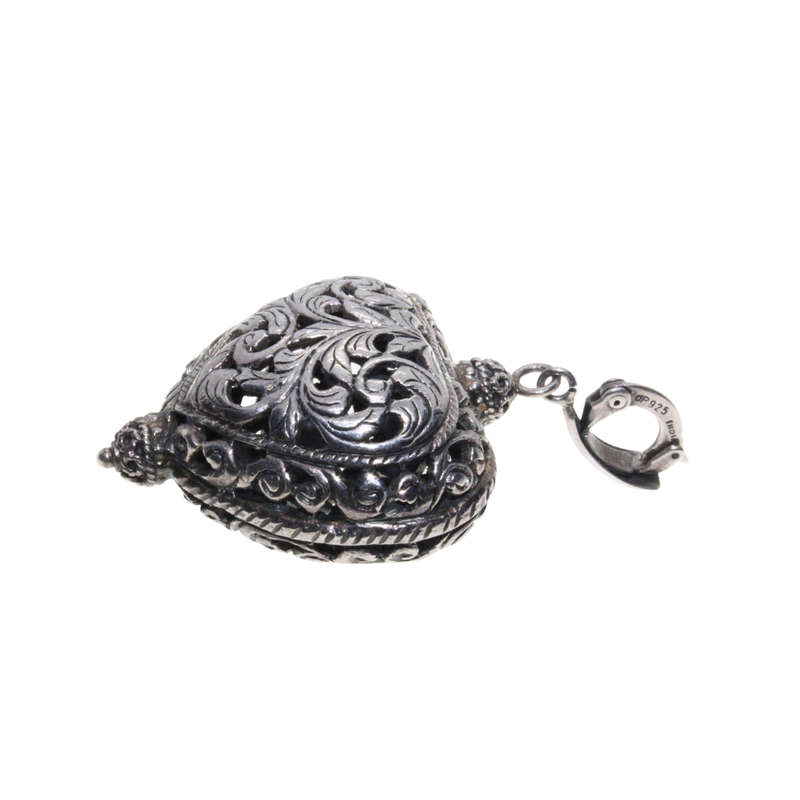 Pendant - Pendant GP 925 Silver India, Vintage Heart Pendant. Scroll Design - ML3041
