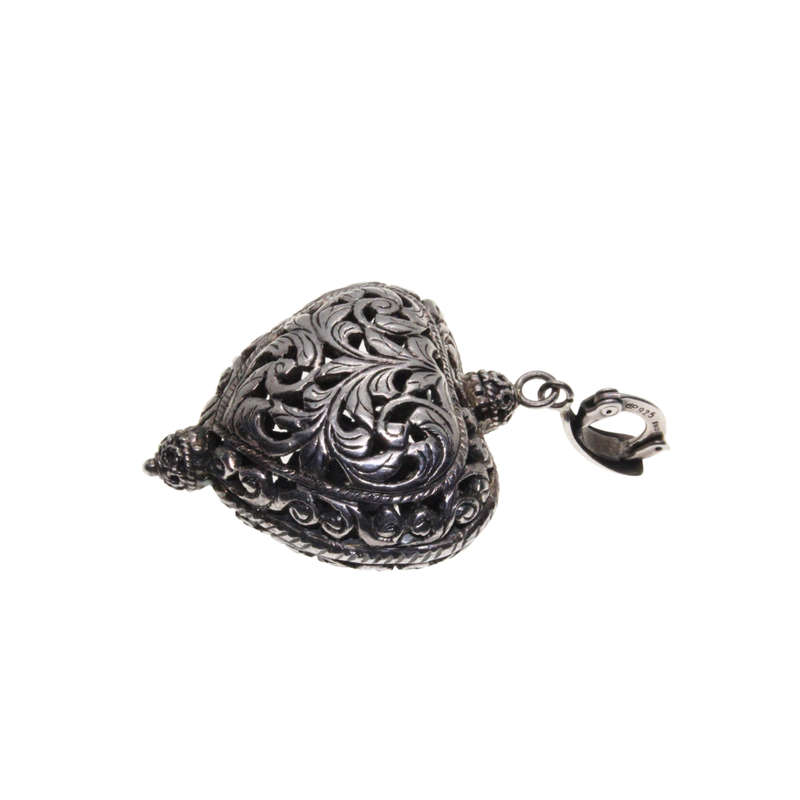 Pendant - Pendant GP 925 Silver India, Vintage Heart Pendant. Scroll Design - ML3041