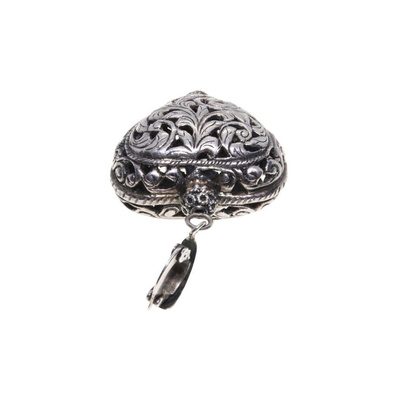 Pendant - Pendant GP 925 Silver India, Vintage Heart Pendant. Scroll Design - ML3041