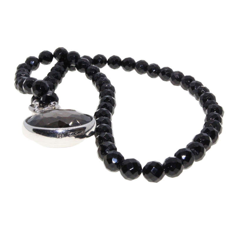 Necklace - 925 Silver Ti Sento Milano Black Onyx Gemstones. Ti Sento Pendant - ML3052