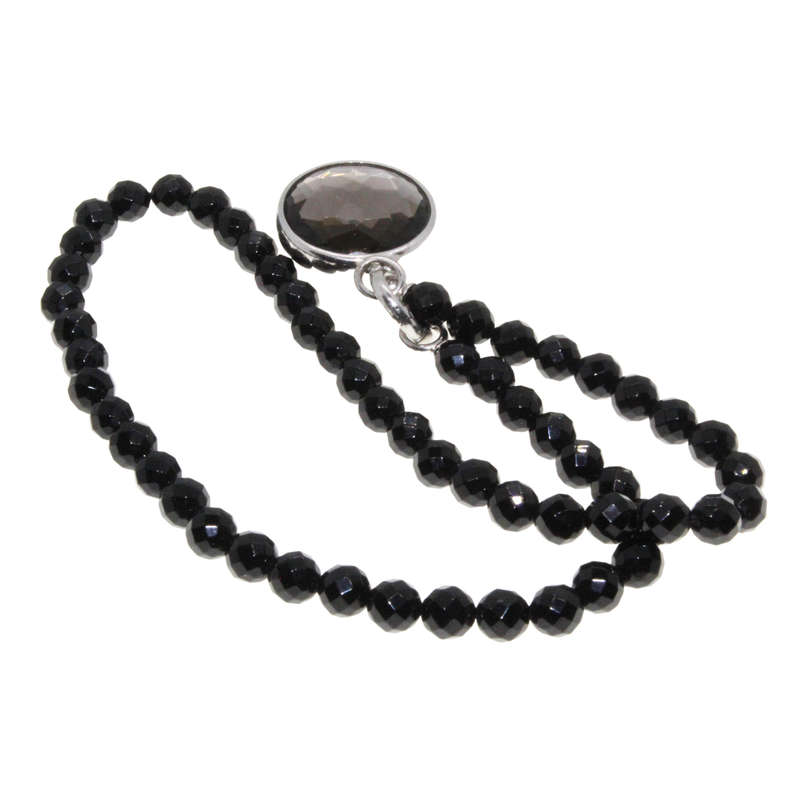 Necklace - 925 Silver Ti Sento Milano Black Onyx Gemstones. Ti Sento Pendant - ML3052