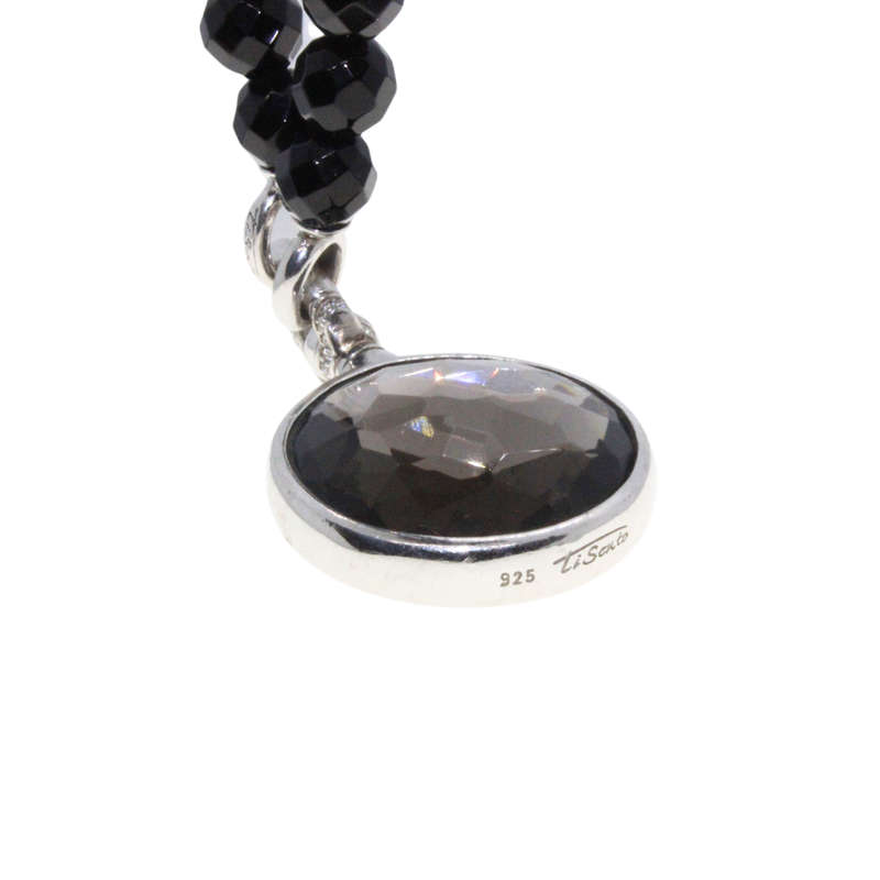 Necklace - 925 Silver Ti Sento Milano Black Onyx Gemstones. Ti Sento Pendant - ML3052