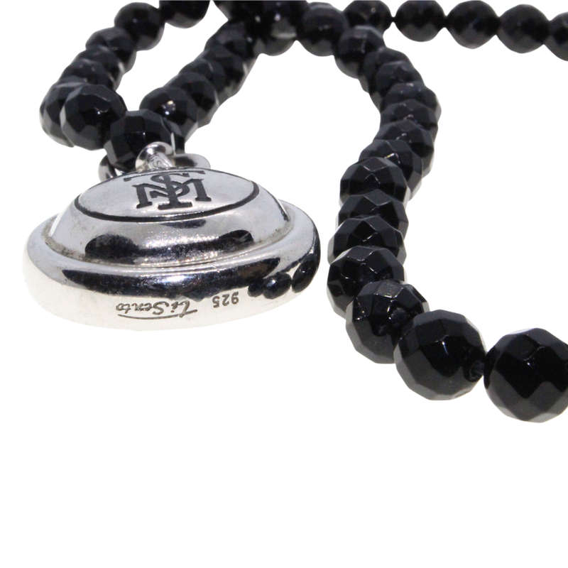 Necklace - 925 Silver Ti Sento Milano Black Onyx Gemstones. Ti Sento Pendant - ML3052