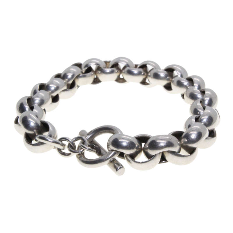 Bracelet - 925 Silver Hallmarked Wide Belcher Chain Bracelet. T Bar Clasp - ML3061