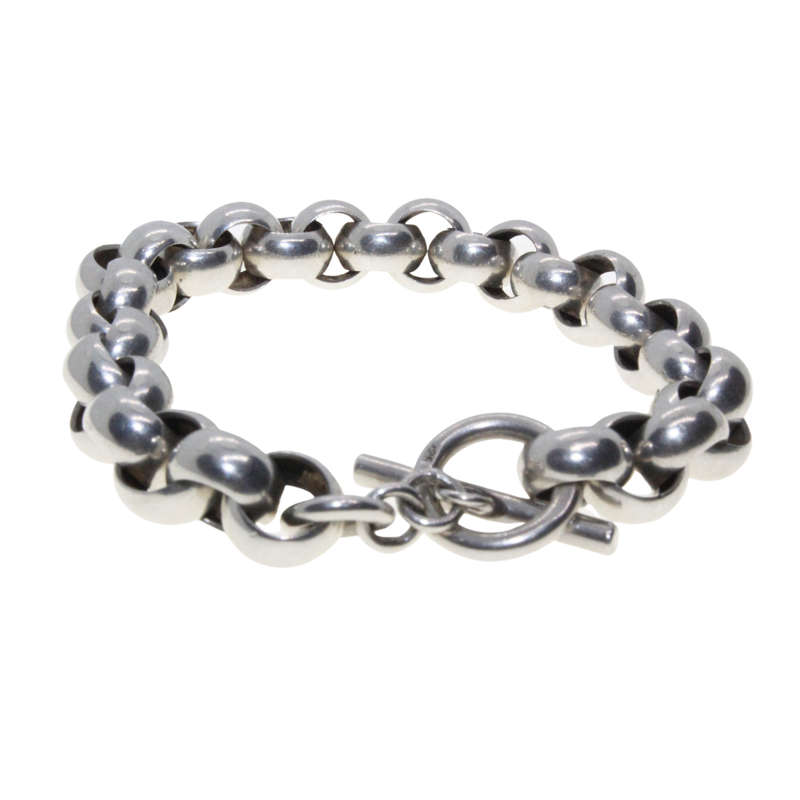 Bracelet - 925 Silver Hallmarked Wide Belcher Chain Bracelet. T Bar Clasp - ML3061