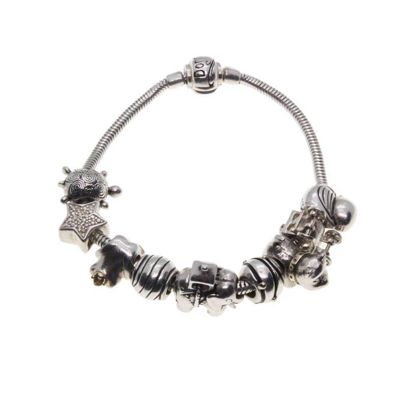 Bracelet - 925 Silver Donna Mia Bracelet with 9 Silver Charms - ML3067
