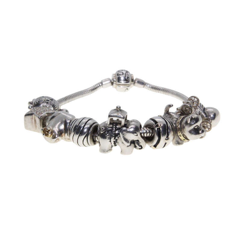 Bracelet - 925 Silver Donna Mia Bracelet with 9 Silver Charms - ML3067