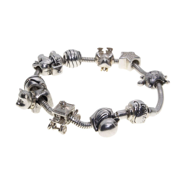 Bracelet - 925 Silver Donna Mia Bracelet with 9 Silver Charms - ML3067