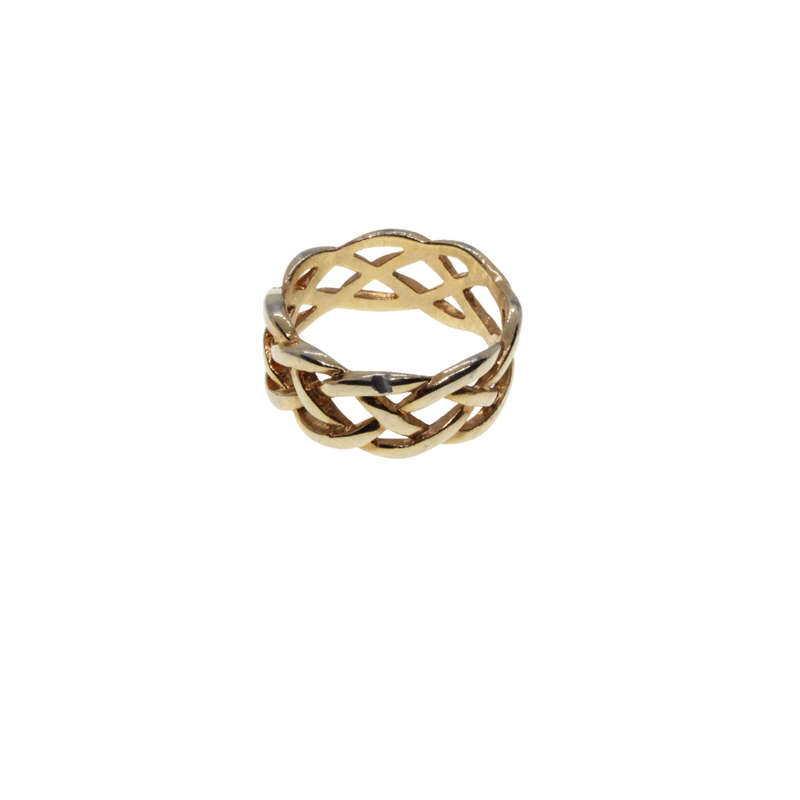 Ring - Gold Tone Intertwined Criss Cross Designed Ring - ML3099