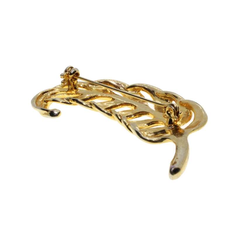 Brooch - Vintage Leaf Design Pin. Gold Colour - ML1721