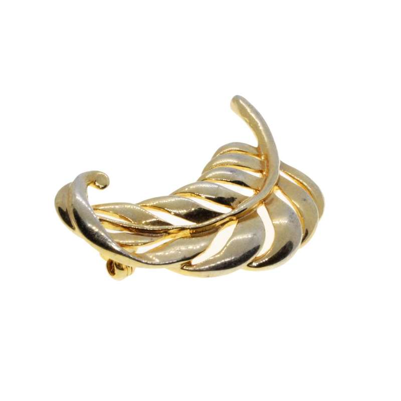 Brooch - Vintage Leaf Design Pin. Gold Colour - ML1721