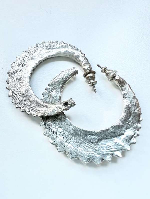 Earrings - Vintage Earrings Filigree Moon Shape for Pierced Ears ML2018