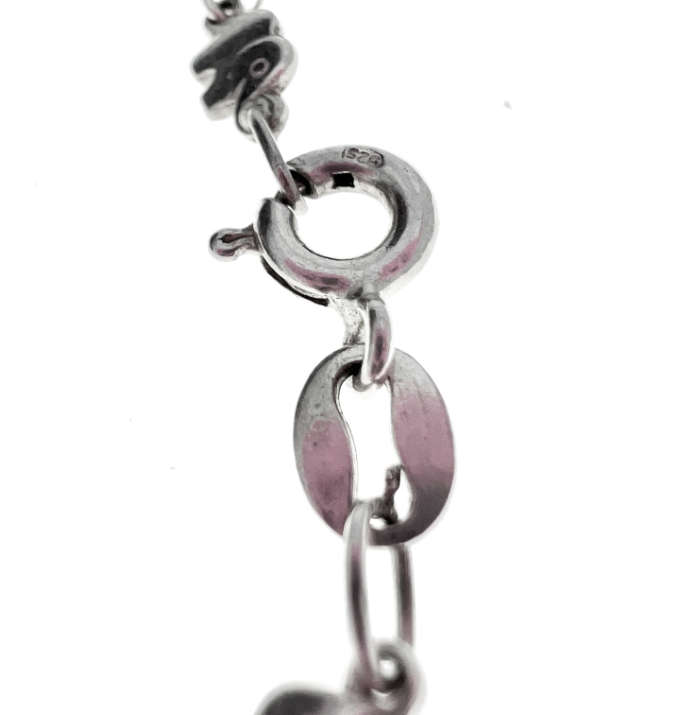 Bracelet - 925 Silver Dainty Bracelet Linked with Elephants - ML2042