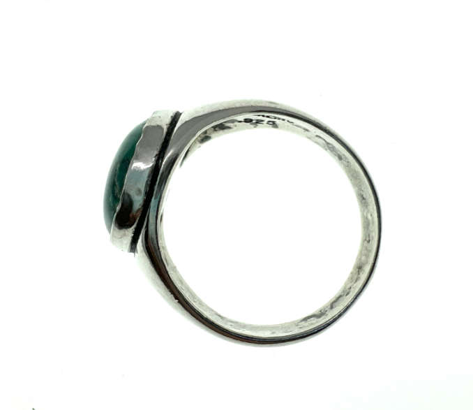 Ring - Vintage 925 Silver stamped Ring with Turquoise Stone (Cabochon slightly dented) - ML2053