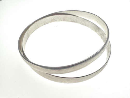 Bangle - Vintage wide Silver 925 Bangles x 2 - ML2061