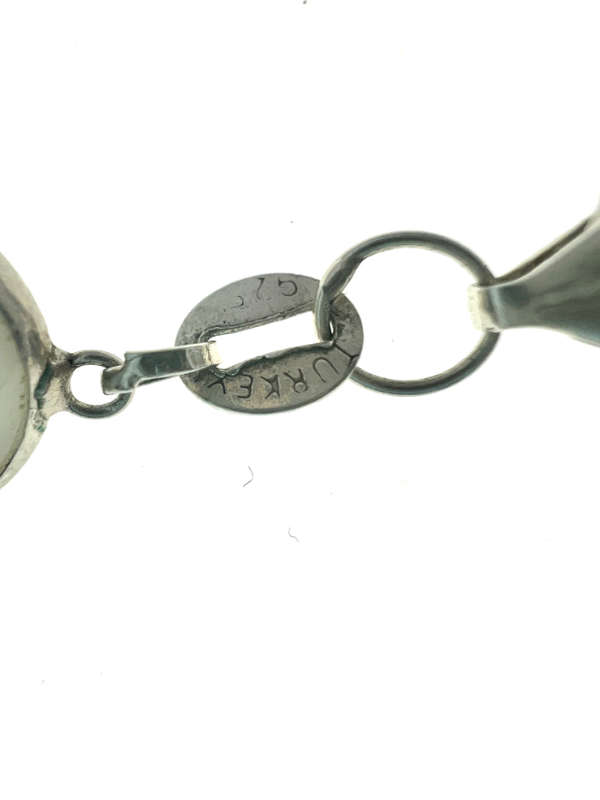 Bracelet - 925 Silver Evil Eye Bracelet, White, Light Blue and Dark Blue Turkey Stamp - ML2071