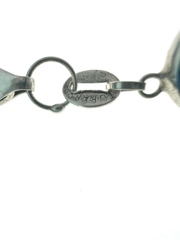 Bracelet - 925 Silver Evil Eye Design, Ocean Blue and White Colour Turkey Stamp - ML2072