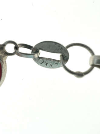 Bracelet - 925 Silver Evil Eye Bracelet, Pink, White and Black Turkey Stamp - ML2073