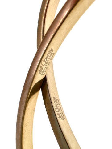 Bangle - 2 x  Stainless steel tennis style with 32 diamantes (gold tone) - ML2086