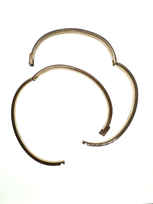 Bangle - 2 x  Stainless steel tennis style with 32 diamantes (gold tone) - ML2086