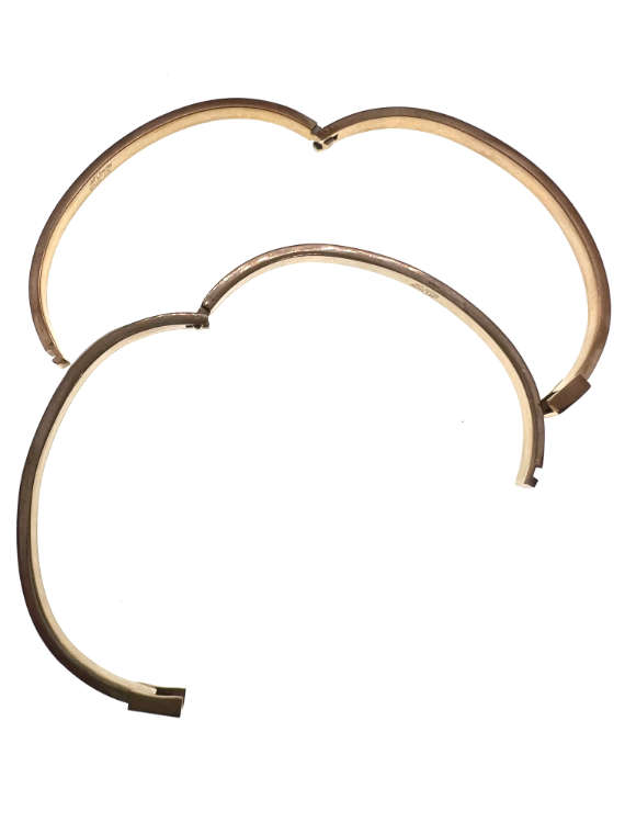 Bangle - 2 x  Stainless steel tennis style with 32 diamantes (gold tone) - ML2086