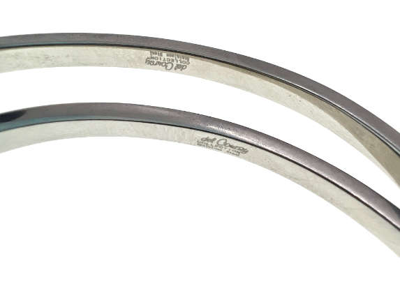Bangle - 2 x  Stainless Steel Tennis Style with 32 Diamantes - ML2089