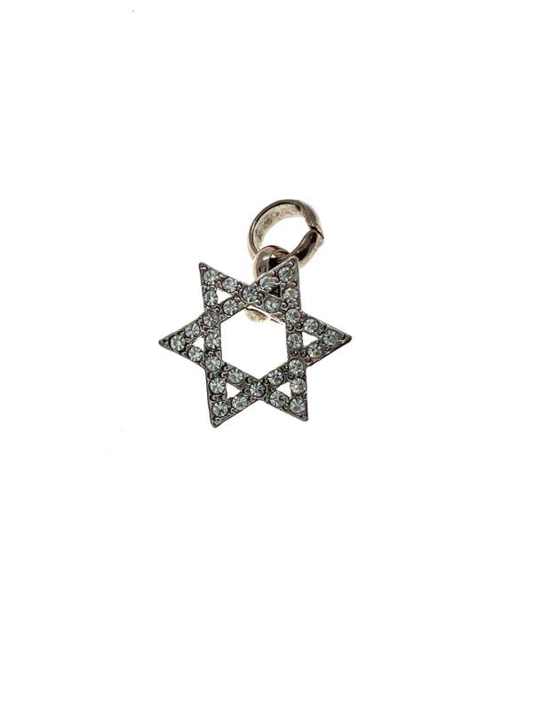 Pendant - Silver tone with Diamante Star of David - ML2094