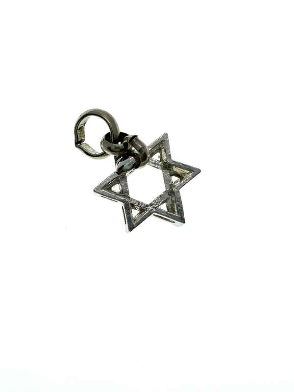 Pendant - Silver tone with Diamante Star of David - ML2094