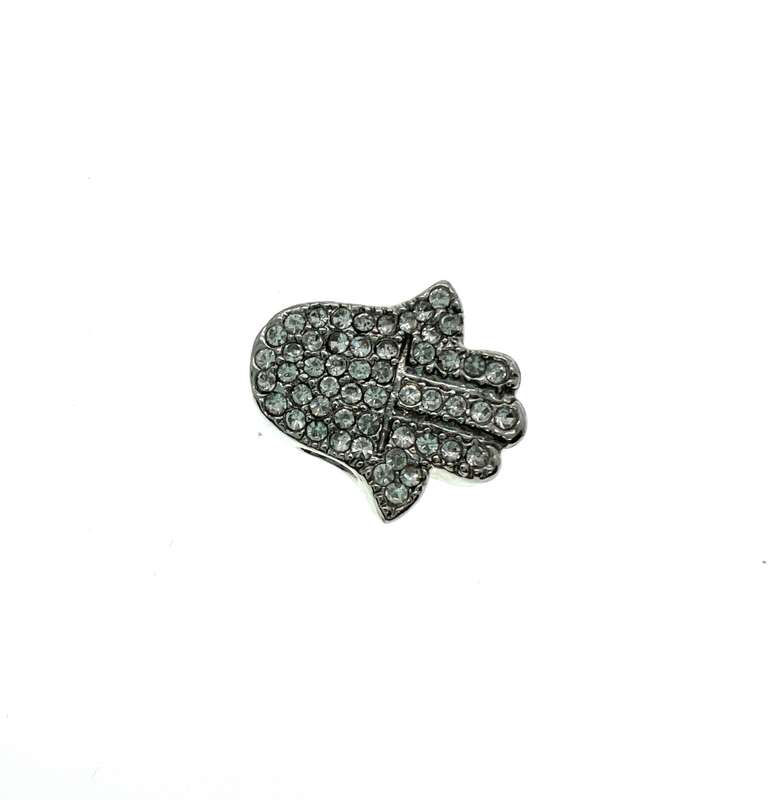 Pendant - Silver Tone Hamsa Hand Pendant with Diamantes - ML2095