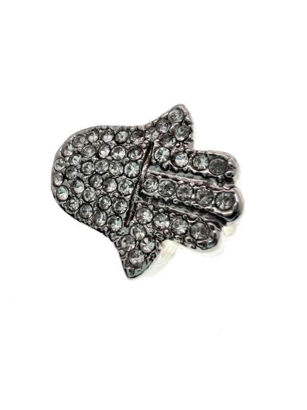 Pendant - Silver Tone Hamsa Hand Pendant with Diamantes - ML2095