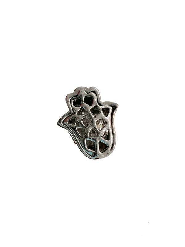 Pendant - Silver Tone Hamsa Hand Pendant with Diamantes - ML2095