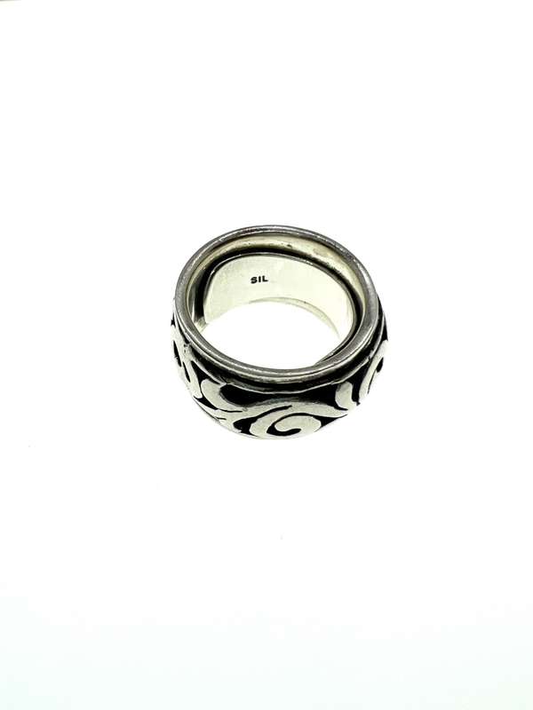 Ring -  925 Silver Unisex Meditation Spinner Ring - ML2096