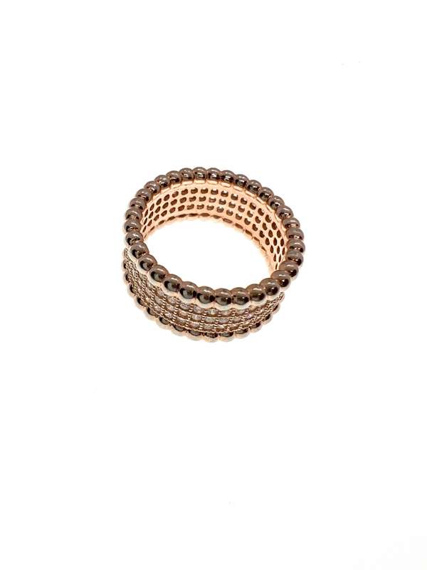 Ring -  Rose Gold Tone with Diamantes and Marcasite on Outer Edges - ML2097