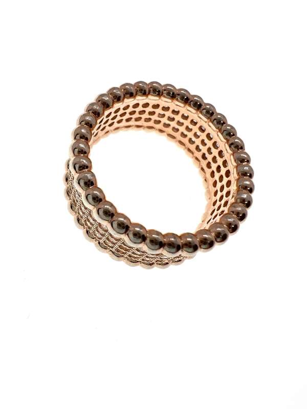 Ring -  Rose Gold Tone with Diamantes and Marcasite on Outer Edges - ML2097