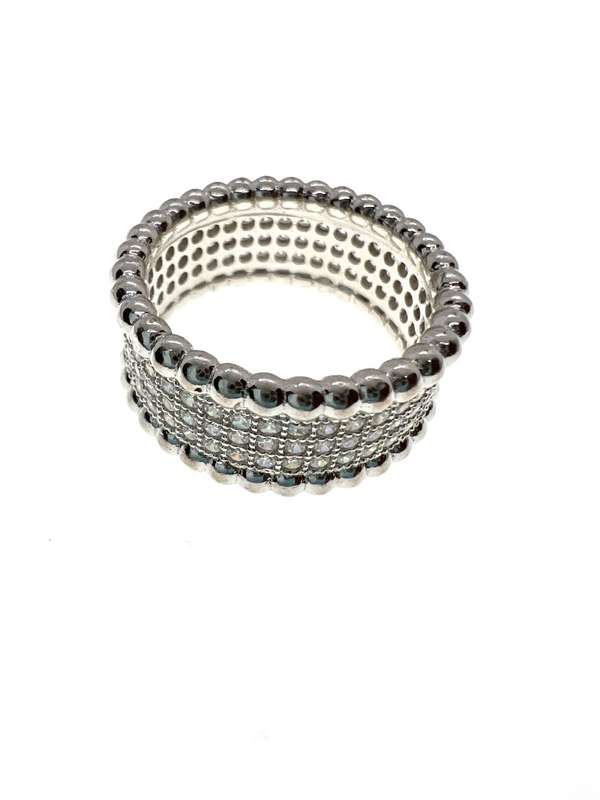 Ring - Silver Tone with Diamantes and Marcasite on Outer Edges - ML2098